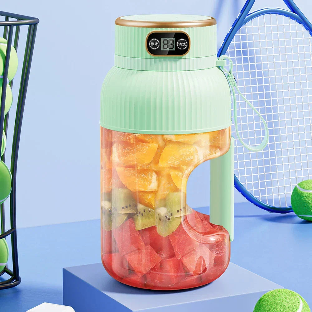Electric Fruit Juicer Cup 1200ml Wireless Smoothie Blender Green