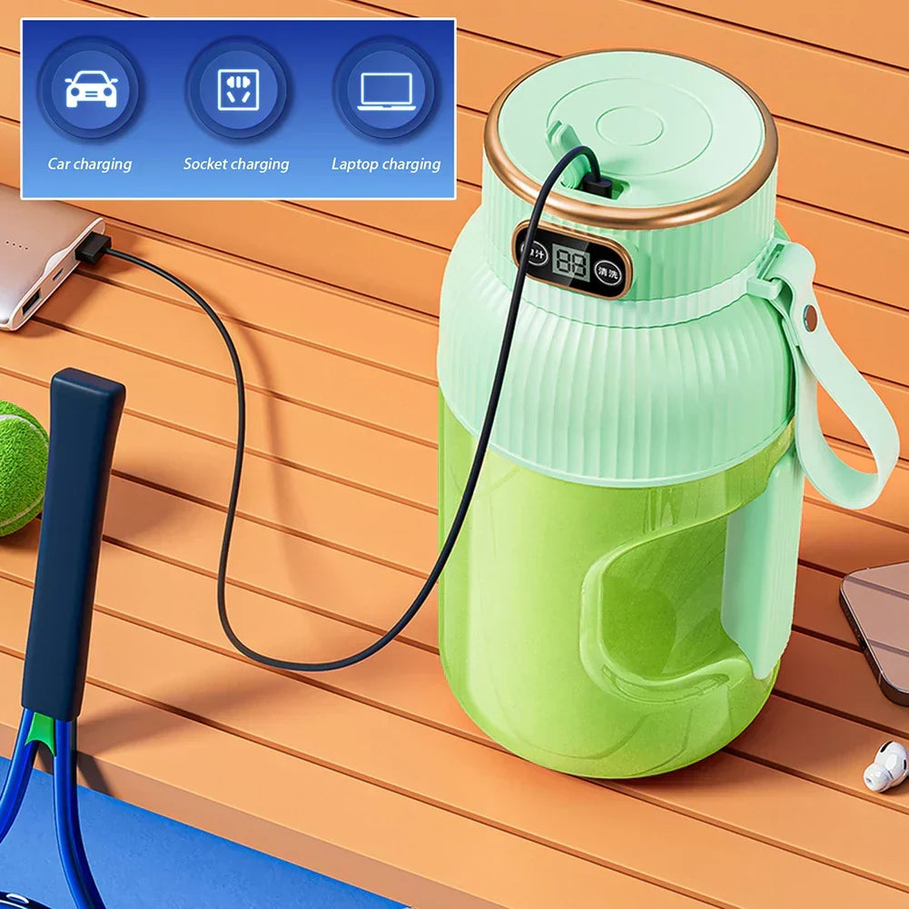 Electric Fruit Juicer Cup 1200ml Wireless Smoothie Blender Green
