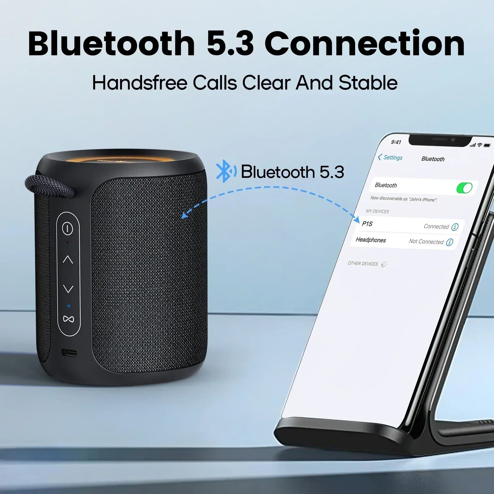 Outdoor Bluetooth Speaker Waterproof With Bass Boost (Black)