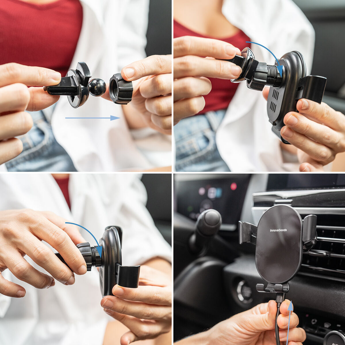 Wireless Fast Charging Phone Holder for Cars Chakar InnovaGoods-4